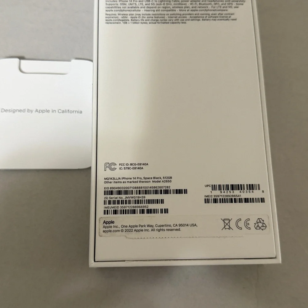 Apple IPhone 14 Pro Box Only